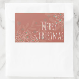 Kerst abstract bloem wijn rood ontwerp rechthoekige sticker