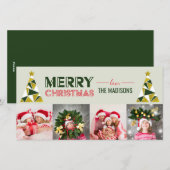 Kerst abstracte dennenboom foto collage kaart (Voorkant / Achterkant)