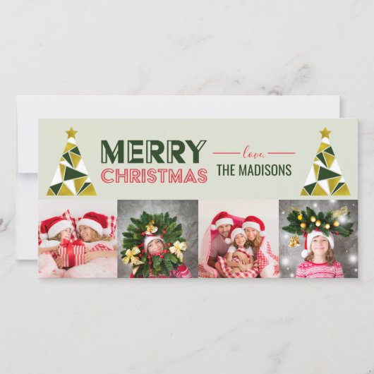 Kerst abstracte dennenboom foto collage kaart (Voorkant)