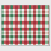 Kerst Achtergrond Check Patroon Cadeaupapier (Vlak)