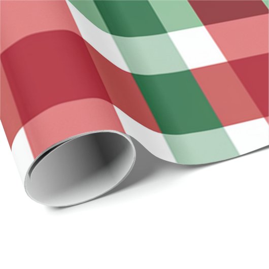 Kerst Achtergrond Check Patroon Cadeaupapier (Rol Hoek)