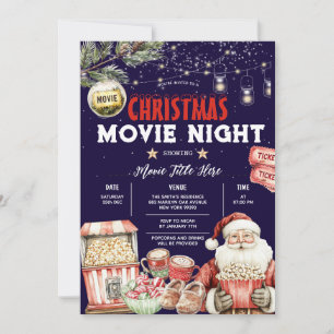 Kerst Achtertuin Film Night Popcorn Santa Party Kaart