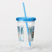 Kerst Acryl Tumbler Gelukkige Pinguïn - Grappig Acryl Drinkbeker (Links)