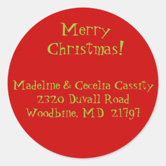 Kerst adres sticker label