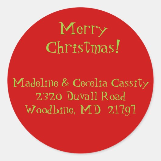 Kerst adres sticker label (Voorkant)