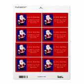 Kerst Adresetiketten - Santa Etiket (Full Sheet)