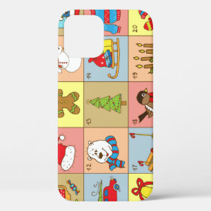 Kerst Advent: Doodle Element Collectie iPhone 12 Hoesje