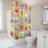 Kerst Advent: Doodle Element Collectie Douchegordijn (In situ)