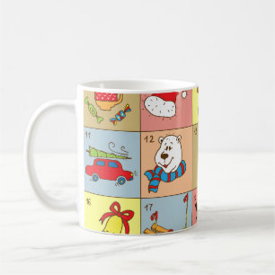 Kerst Advent: Doodle Element Collectie Koffiemok