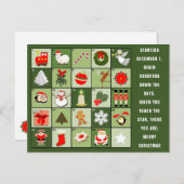 Kerst Advent Kalender briefkaart (Voorkant / Achterkant)