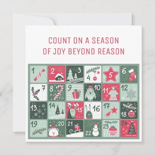 Kerst Adventkalender Kerstkaart Kaart (Voorkant)