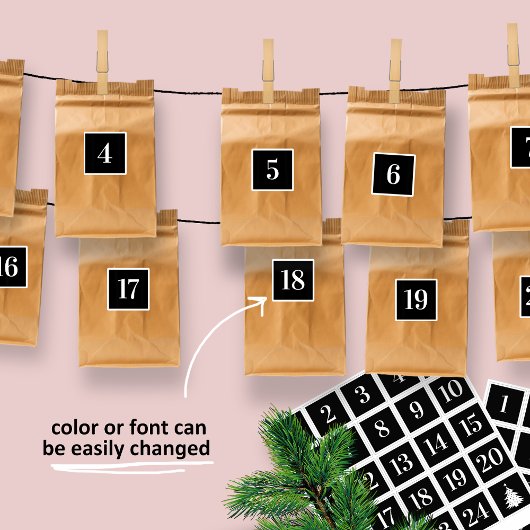 Kerst adventskalender Stickers