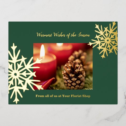 Kerst Afbeelding Folie Accents Zakelijke vakantie Folie Feestdagen Briefkaart (Voorkant)