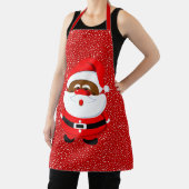 Kerst Afro-Amerikaanse Kerstman, sneeuwvlokken Schort (Insitu)