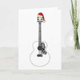 Kerst Akoestische Gitaar Kunst Moppende Feestelijk Kaart
