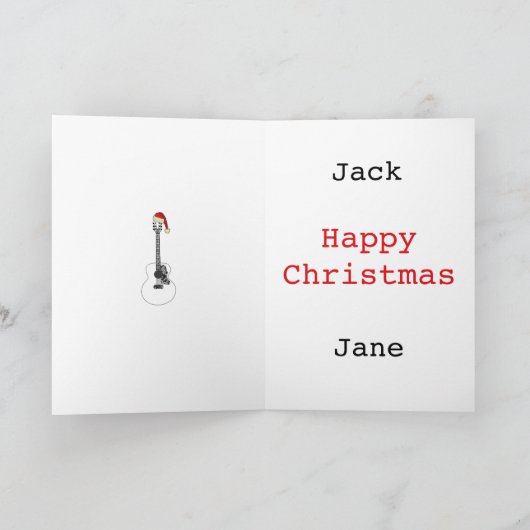 Kerst Akoestische gitaarkunst Funny Festive Music Kaart (Binnen)