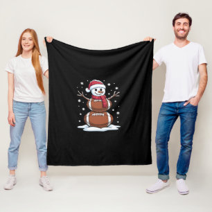 Kerst Amerikaans Football Sneeuwman Xmas Sport Fleece Deken