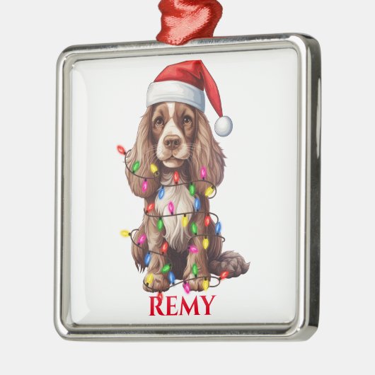 KERST AMERIKAANSE COCKER SPANIEL HOND METALEN ORNAMENT (Links)
