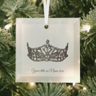 Kerst Amerikaanse Pageant Crown Glass Glas Ornament