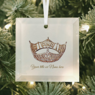 Kerst Amerikaanse Pageant Crown Glass Glas Ornament