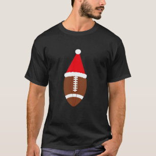 Kerst Amerikaanse Voetbal Bal Kerstman Hoed (4) T-shirt