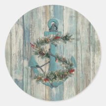 Kerst Anker Ronde Sticker