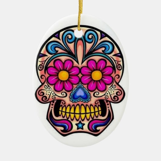 Kerst-annament Suiker Skull Keramisch Ornament (Voorkant)