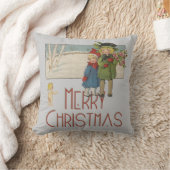 Kerst Antiek Kinderen Illustratie 1920 Kussen (Deken)