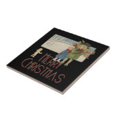 Kerst Antiek Kinderen Illustratie 1920 Tegeltje (Zijkant)