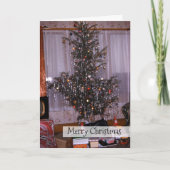 Kerst Antiek Pijnboom met Knutsel en Geschenken Feestdagen Kaart (Voorkant)