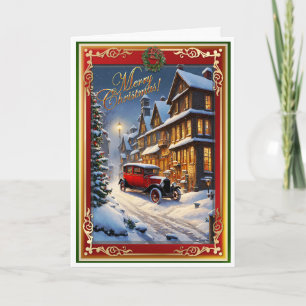 Kerst Antieke auto Kaart