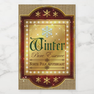 Kerst Apothecary Winter Essence Label Voedselcontainer Etiket
