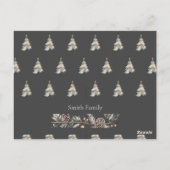 Kerst aquarel zwart Briefkaart (Achterkant)