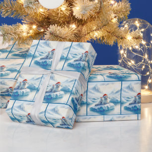 Kerst Arctische zeehonden met Santa Hats Cadeaupapier