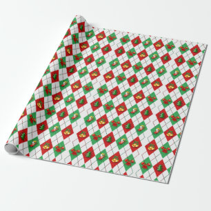 Kerst Argyle Patroon Retro Gift Wrapping Papier