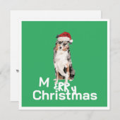 Kerst Australische Herder Hond Vrolijke Groet (Voorkant / Achterkant)