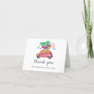 Kerst auto - babyshower bedankt