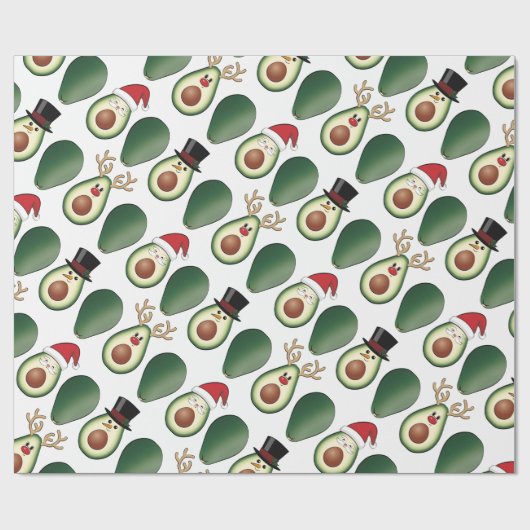 Kerst Avocado Frosty, Rudolph en Santa Cadeaupapier (Vlak)