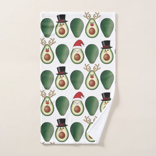 Kerst Avocado Frosty, Rudolph en Santa Handdoek (Handdoek)