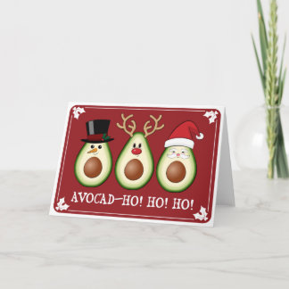 Kerst Avocado Frosty, Rudolph en Santa Kaart