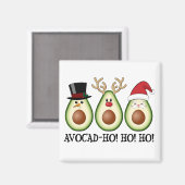 Kerst Avocado Frosty, Rudolph en Santa Magneet (Voorkant / Achterkant)