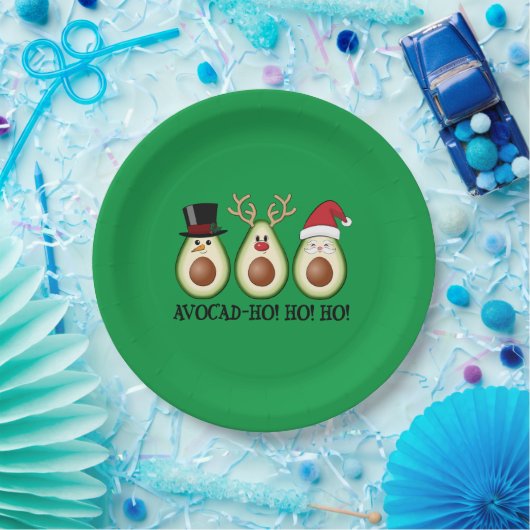 Kerst Avocado Frosty, Rudolph en Santa Papieren Bordje (Feest)