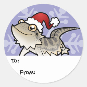 Kerst Baardagaam / Rankins Draak Ronde Sticker