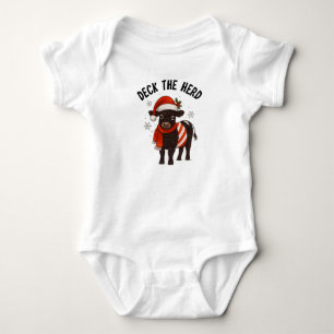 Kerst Baby Beltie Boer Belted Galloway Koe Romper