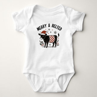 Kerst Baby Beltie Boer Belted Galloway Koe Romper