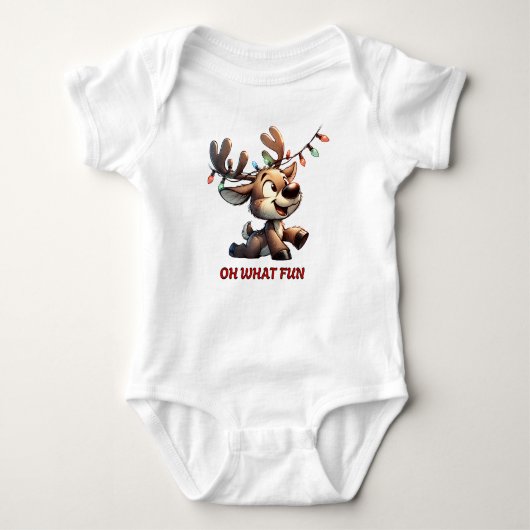 Kerst Baby Bodysuit - Rendieren (Voorkant)