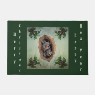 Kerst Baby eekhoorntjes Doormat Deurmat
