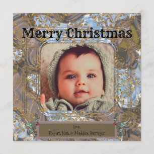 Kerst baby foto van Santa's eerste bezoek Kaart