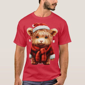 Kerst Baby Highland Koe 4 T-shirt