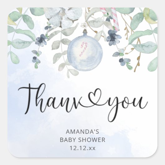 Kerst Baby is het koud buiten Vierkante Sticker (Voorkant)